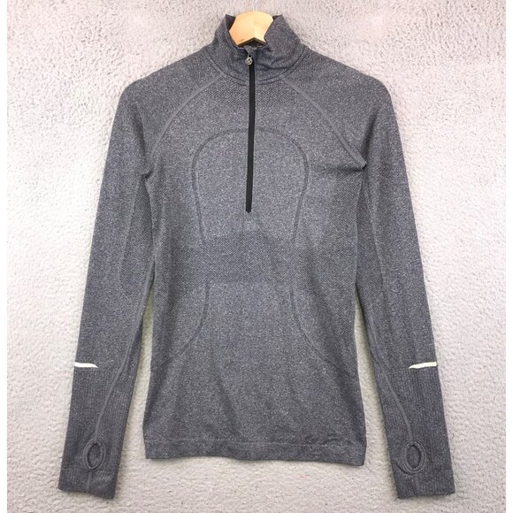 Lululemon Swiftly Tech 1/2 Zip Gray Reflective Sz 4 Long sleeve - Picture 1 of 11